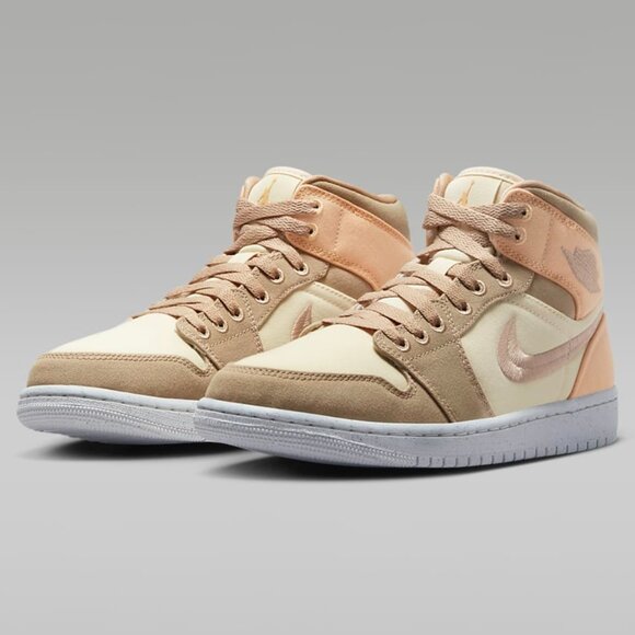 AIR JORDAN 1 Mid SE "Canvas Khaki" Sneakers- LIMITED Release- Women's Size 9 - Picture 2 of 11